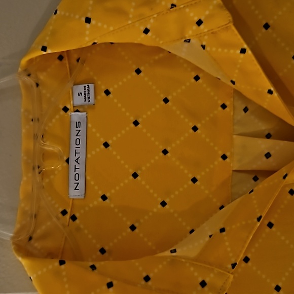 Women's yellow and black button up blouse. Size Small - Picture 2 of 8